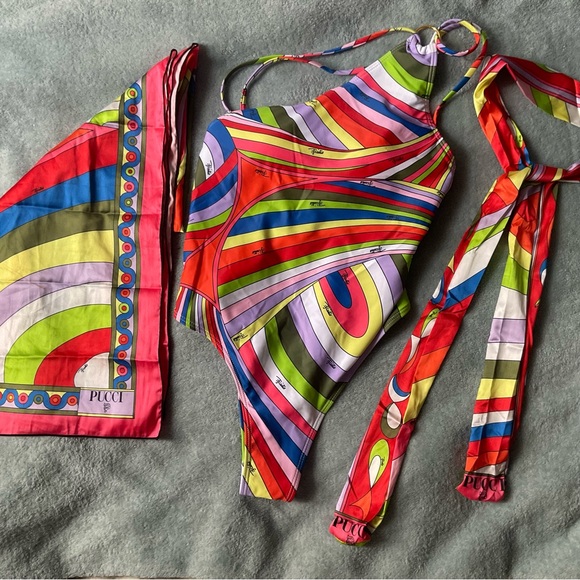 Emilio Pucci Other - Emilio Pucci Swimsuit w/ Matching Wrap & Scarf 👙🏖️